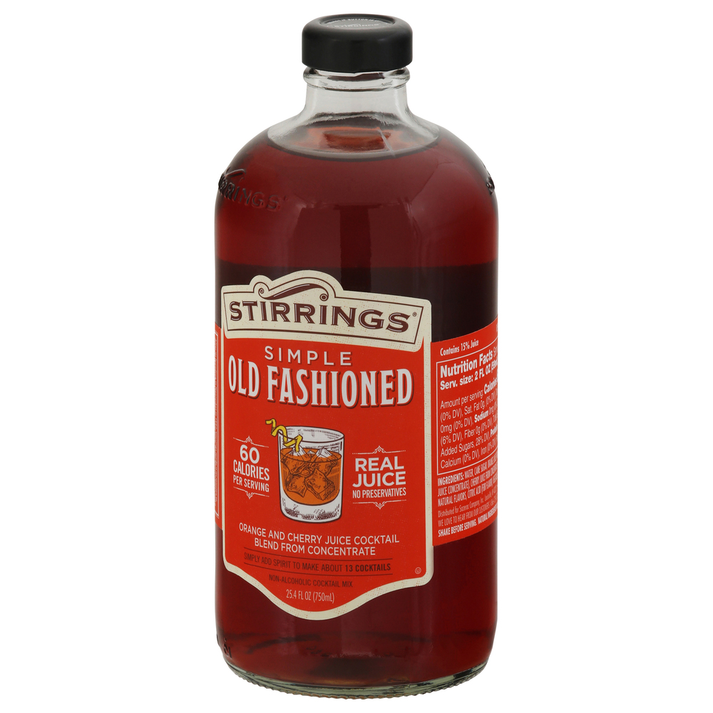 Stirrings Cocktail Mix, NonAlcoholic, Simple Old FashionedFrontRight