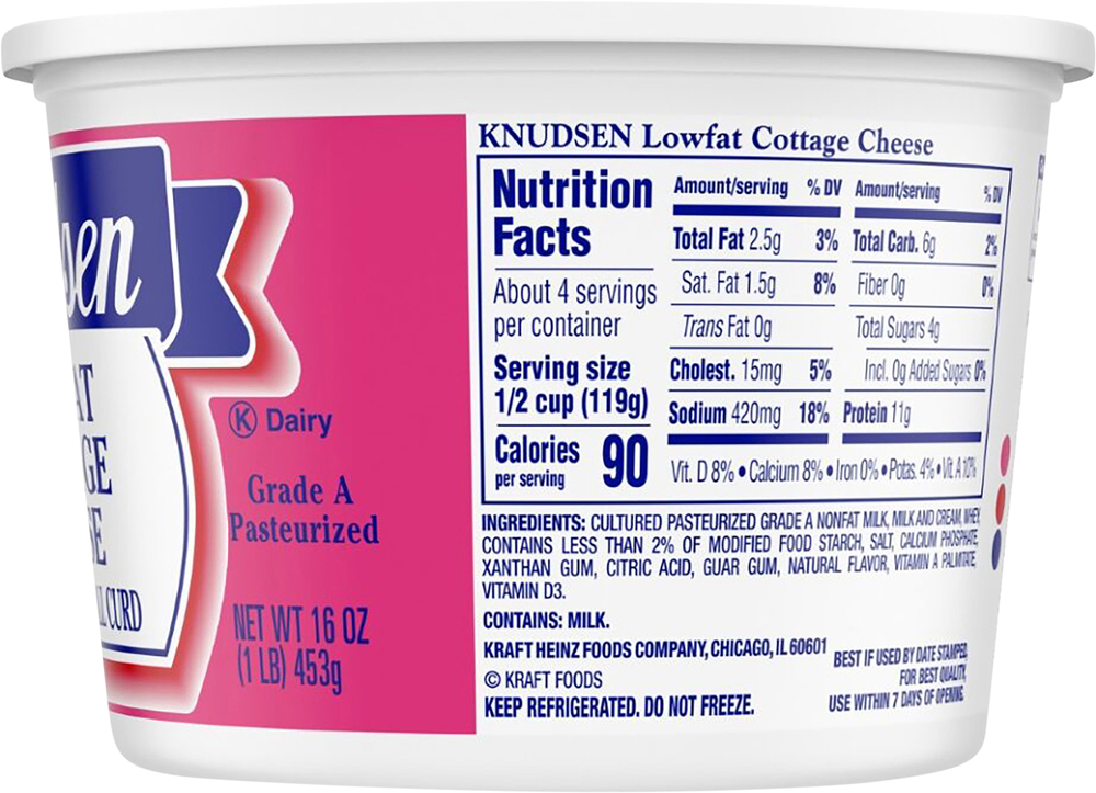 Knudsen Cottage Cheese, Low Fat, 2 Milkfat, Small CurdPlanogramRight