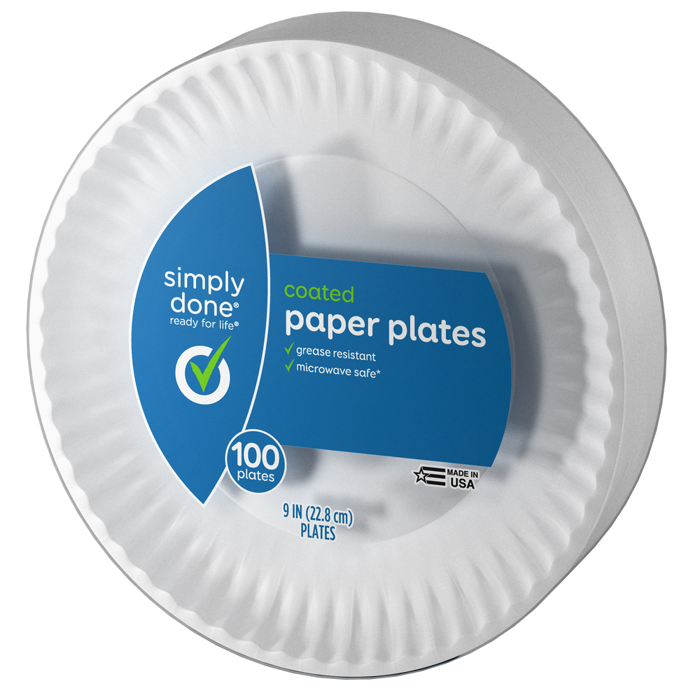 Simply Done Paper Plates, CoatedFrontRightElevated