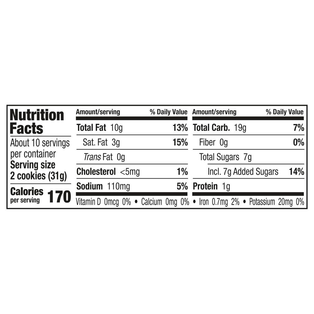 Keebler Sandies Cookies, Shortbread, PecanNutritionFacts
