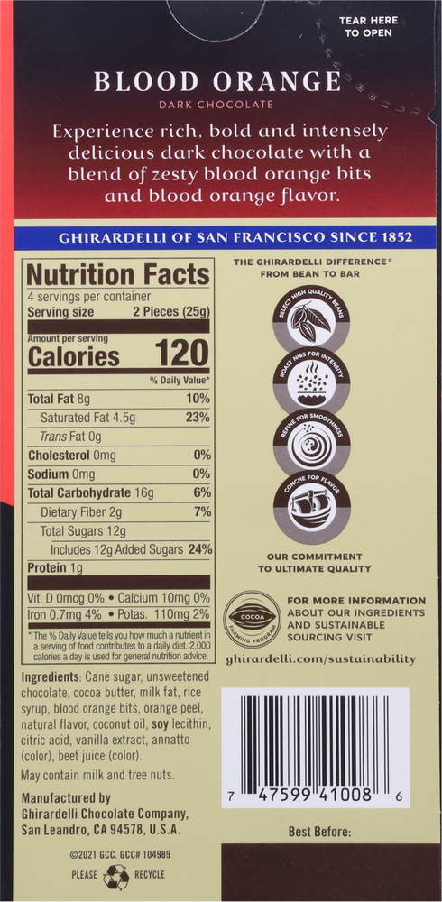 Ghirardelli Intense Dark Blood Orange Dark Chocolate