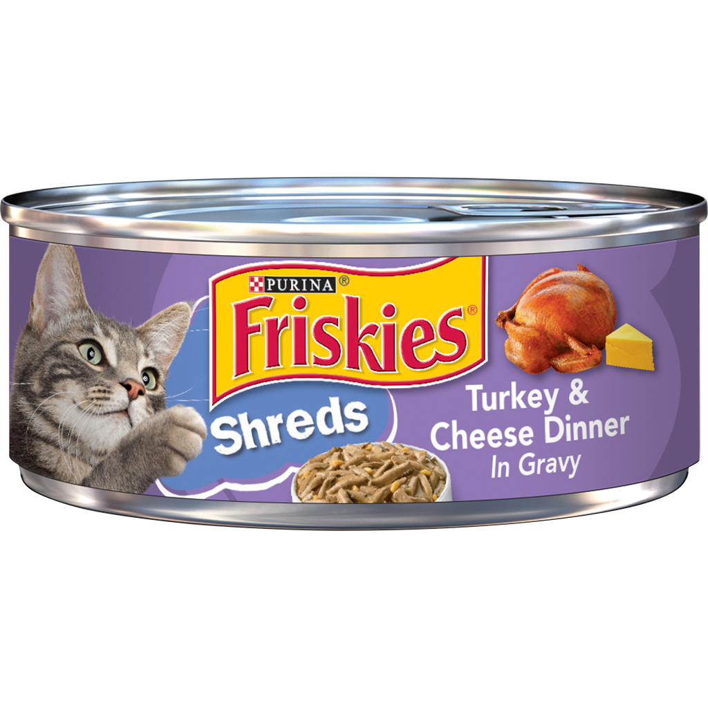 Friskies Cat Food Turkey Cheese Dinner in Gravy Shreds