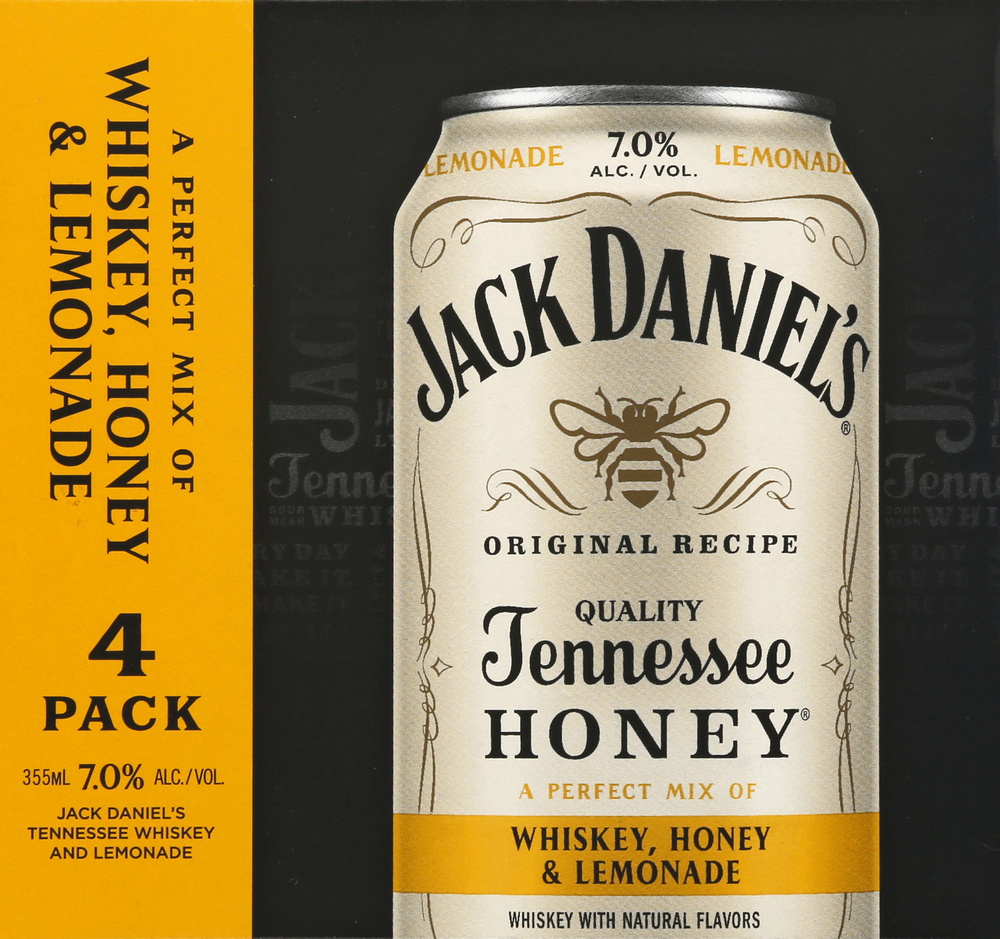 Jack Daniel's Whiskey, Tennesse Honey, 4 Pack