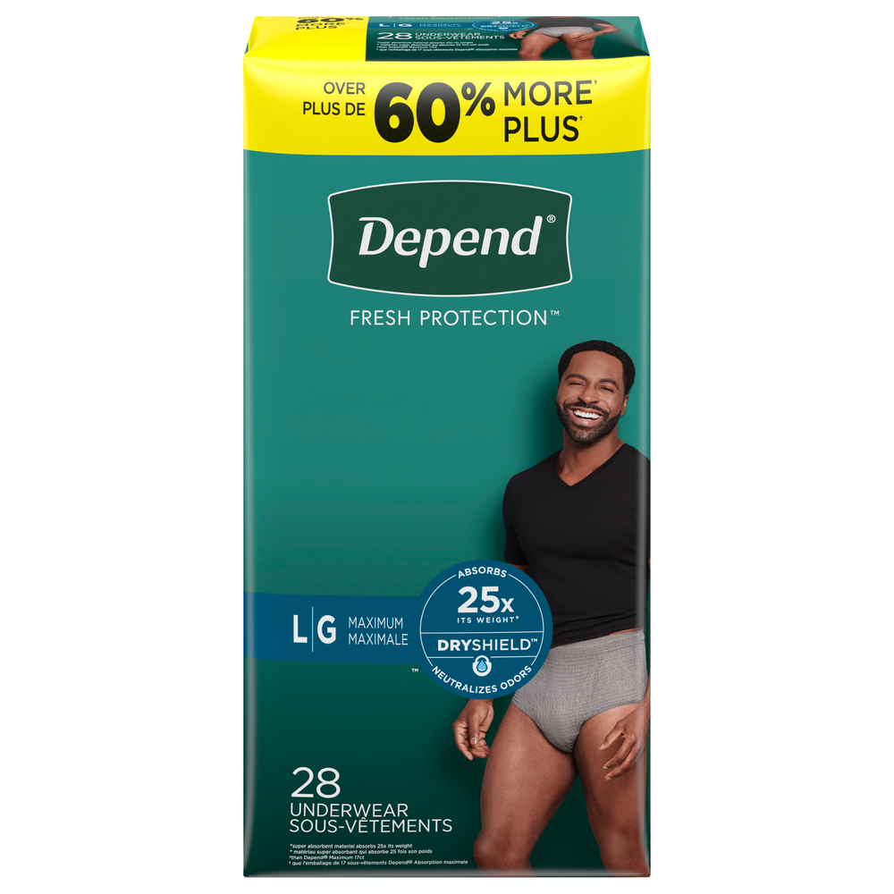 Depend Fresh Protection Underwear, Maximum, Large