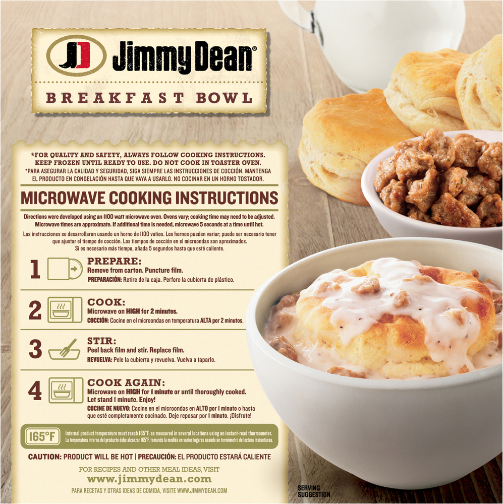 Jimmy Dean Breakfast Bowl, Biscuit & Sausage Gravy, Frozen, Bowl