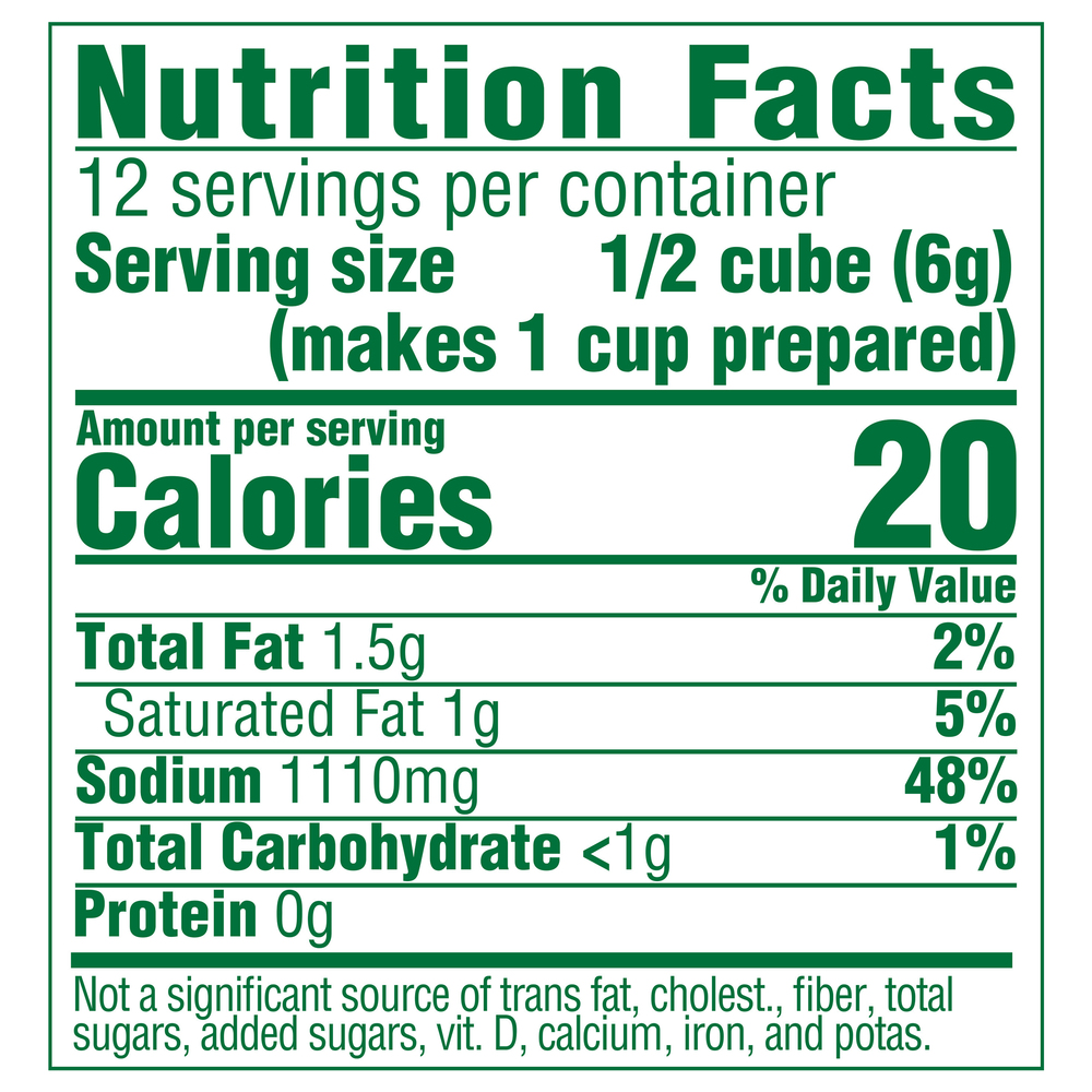 Knorr Bouillon, Chicken Flavor, Extra Large CubesNutritionFacts