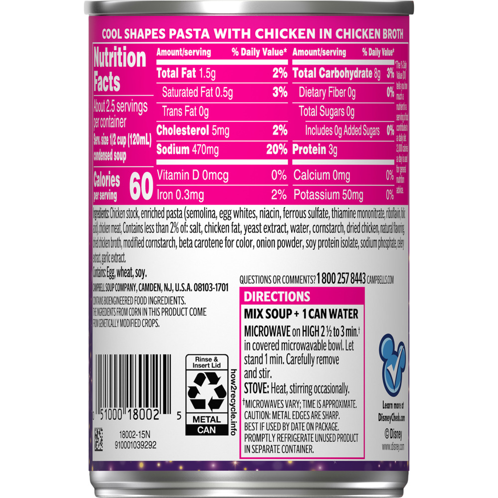 Campbell's® Condensed Cool Shapes Pasta With Chicken in Chicken Broth