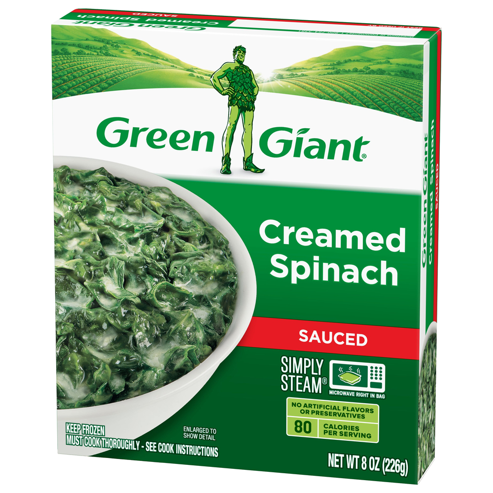 Green Giant Creamed Spinach, Sauced-Front-Right-Elevated