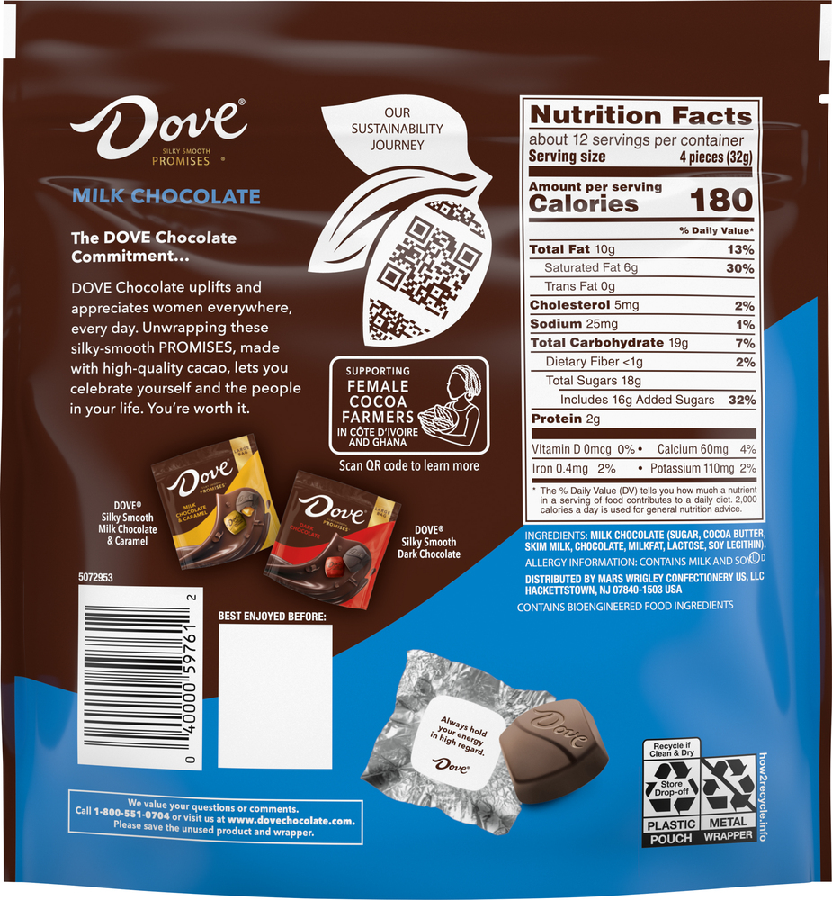 DOVE Milk Chocolate Planogram Back