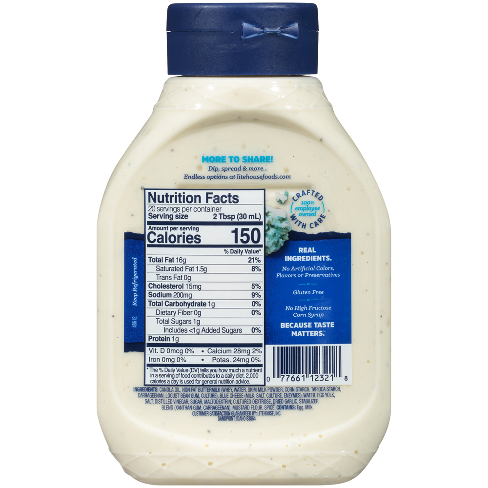Litehouse Chunky Blue Cheese Dressing & DipPlanogramBack