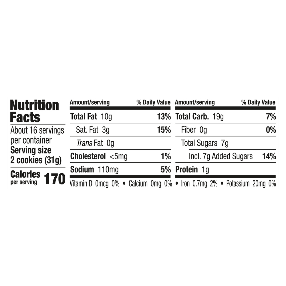 Keebler Sandies Cookies, Pecan, Shortbread, Family SizeNutritionFacts