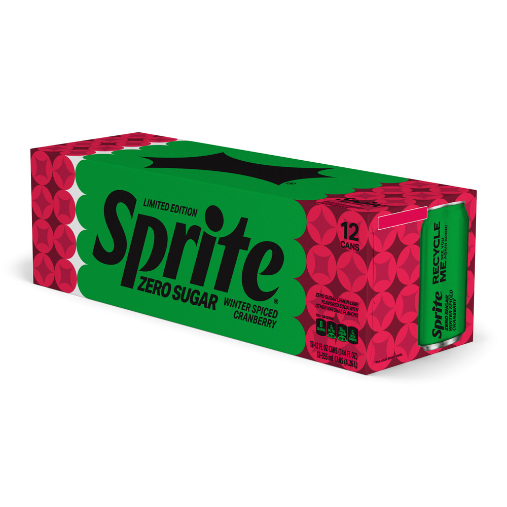 Sprite Zero Sugar Winter Spiced Cranberry Caffeine Free Soda Soft