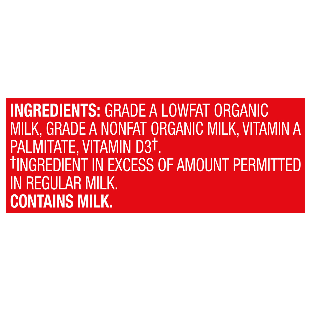 Horizon Organic Milk, Organic, 1 LowfatIngredients