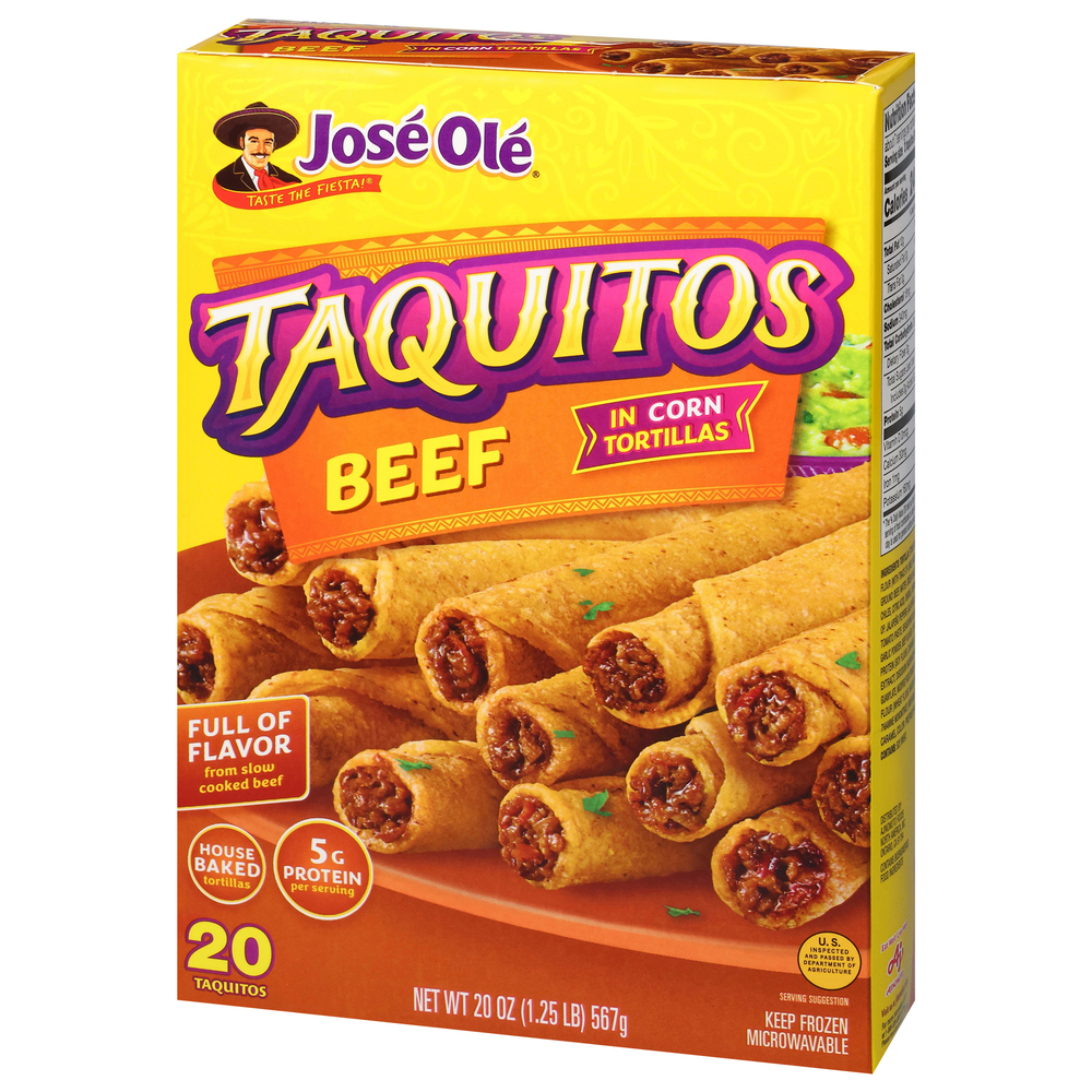 Jose Ole Taquitos, BeefFrontRightElevated