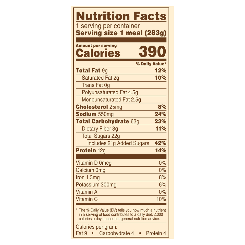 Healthy Choice Cafe Steamers Sweet & Sour ChickenNutritionFacts