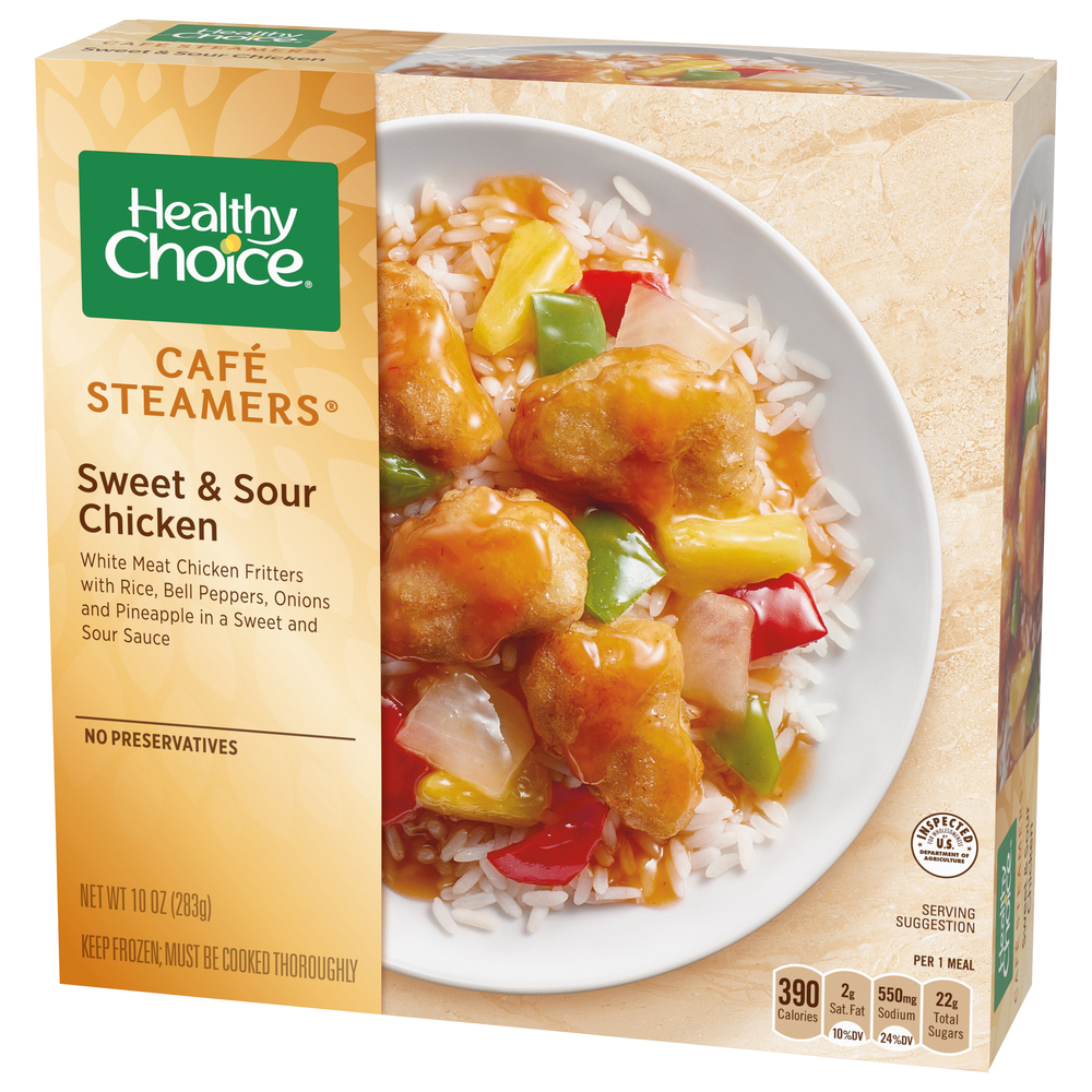 Healthy Choice Cafe Steamers Sweet & Sour ChickenFrontRightElevated