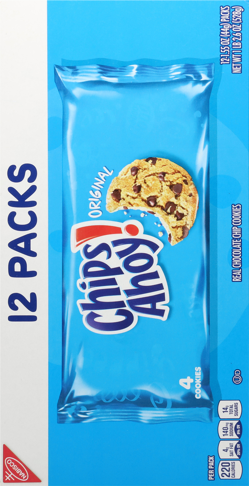 Chips Ahoy! Cookies, Real Chocolate Chip, Original, 12 PacksPlanogramBack