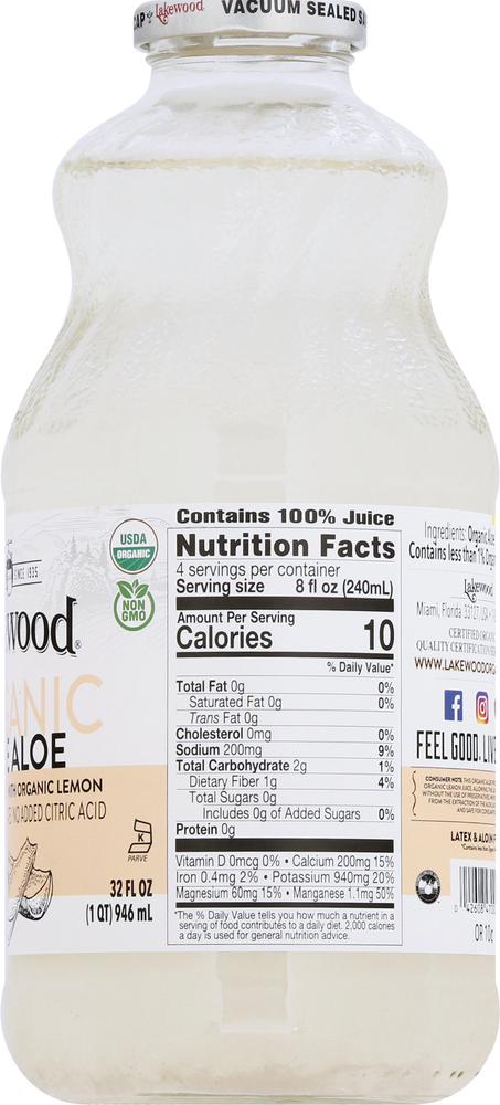 Lakewood Juice Organic Pure Aloe