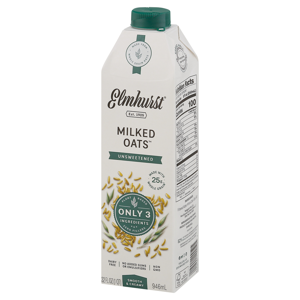 Elmhurst Milked Oats Milk Substitute, Unsweetened
