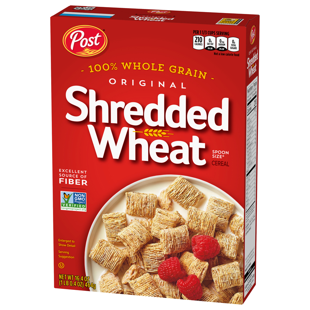 Shredded Wheat Cereal, Original, Spoon SizeFrontRightElevated