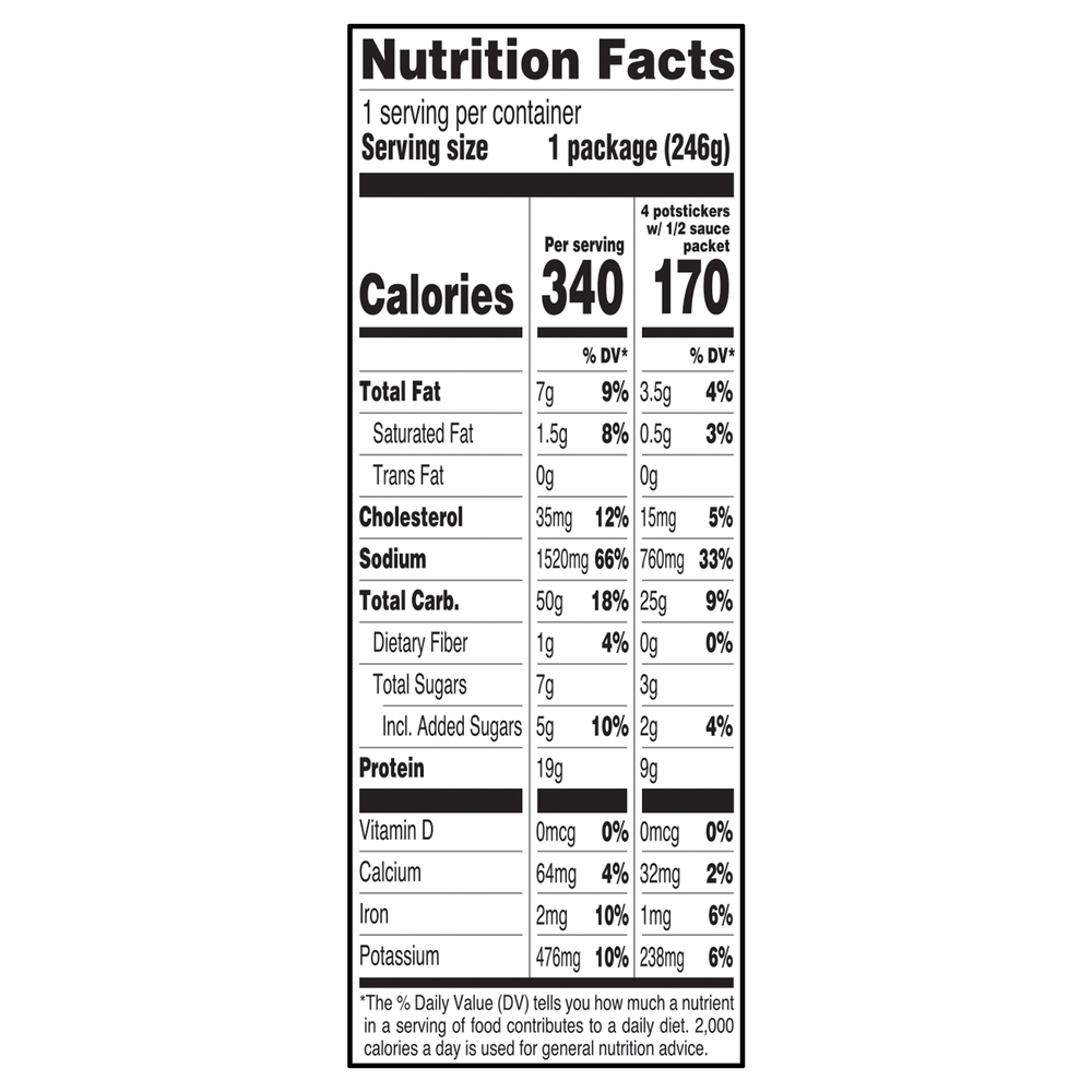 InnovAsian Appetizer Chicken Potstickers-Nutrition-Facts