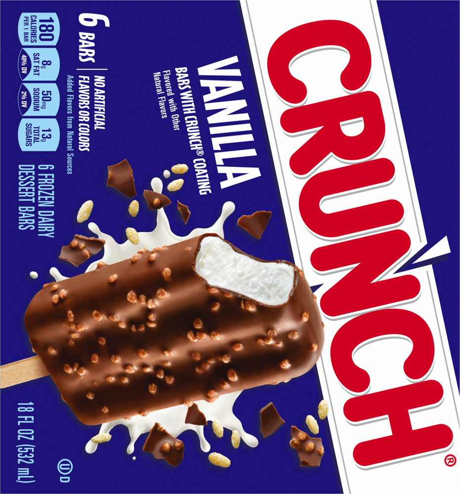 Crunch Frozen Dairy Dessert Bars Vanilla