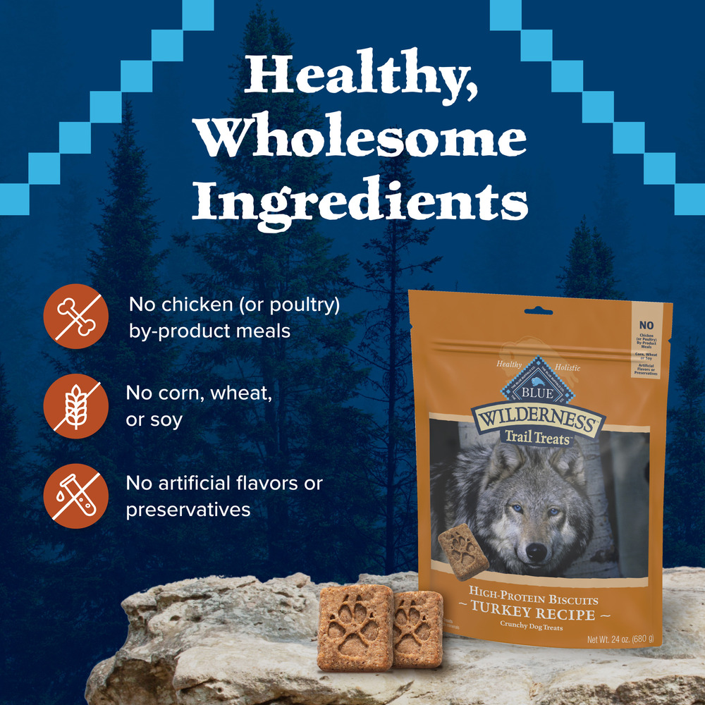 Blue Buffalo BLUE Wilderness Wilderness Trail High Protein Grain Free Crunchy Dog Treats Biscuits