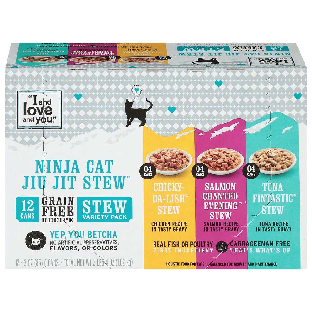 I and Love and You Food for Cats Holistic Grain Free Recipe Ninja Cat Jiu Jit Stew Stew Variety Pack