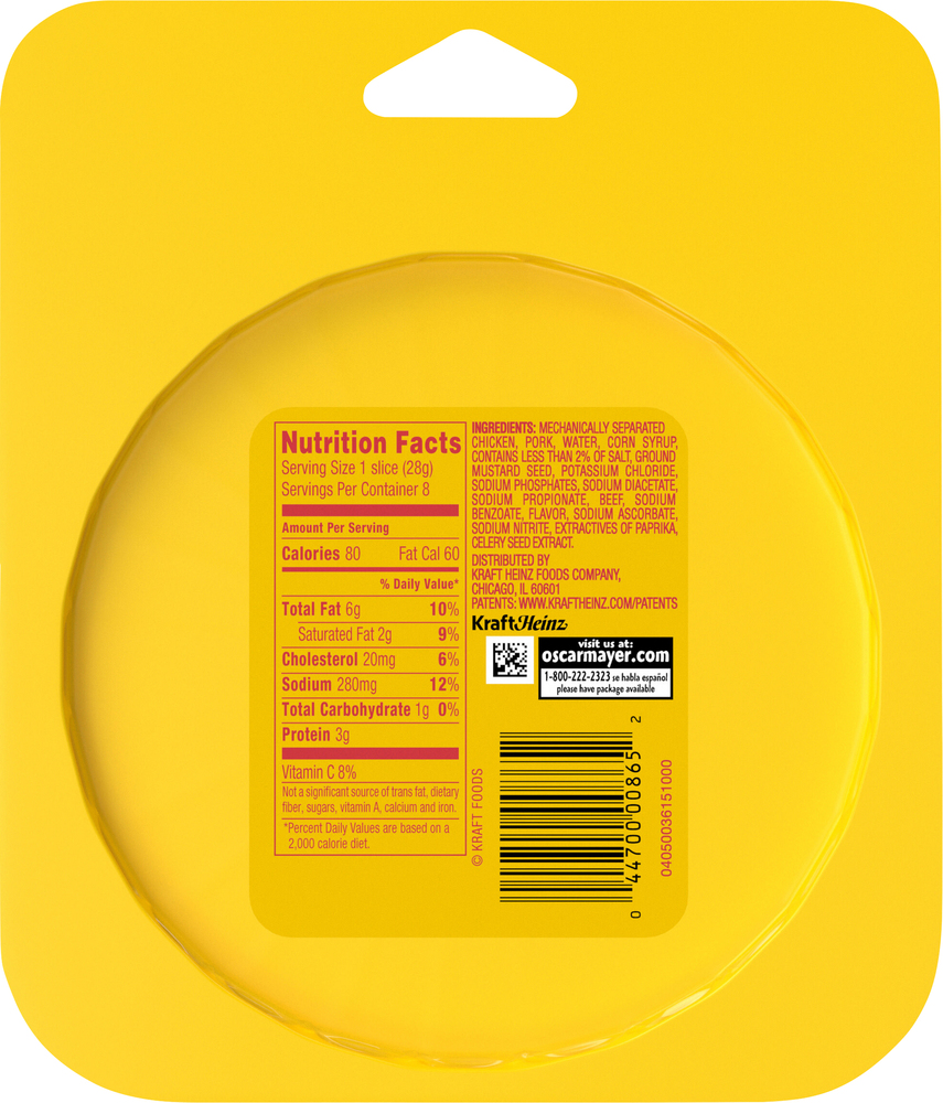 Oscar Mayer BolognaPlanogramBack