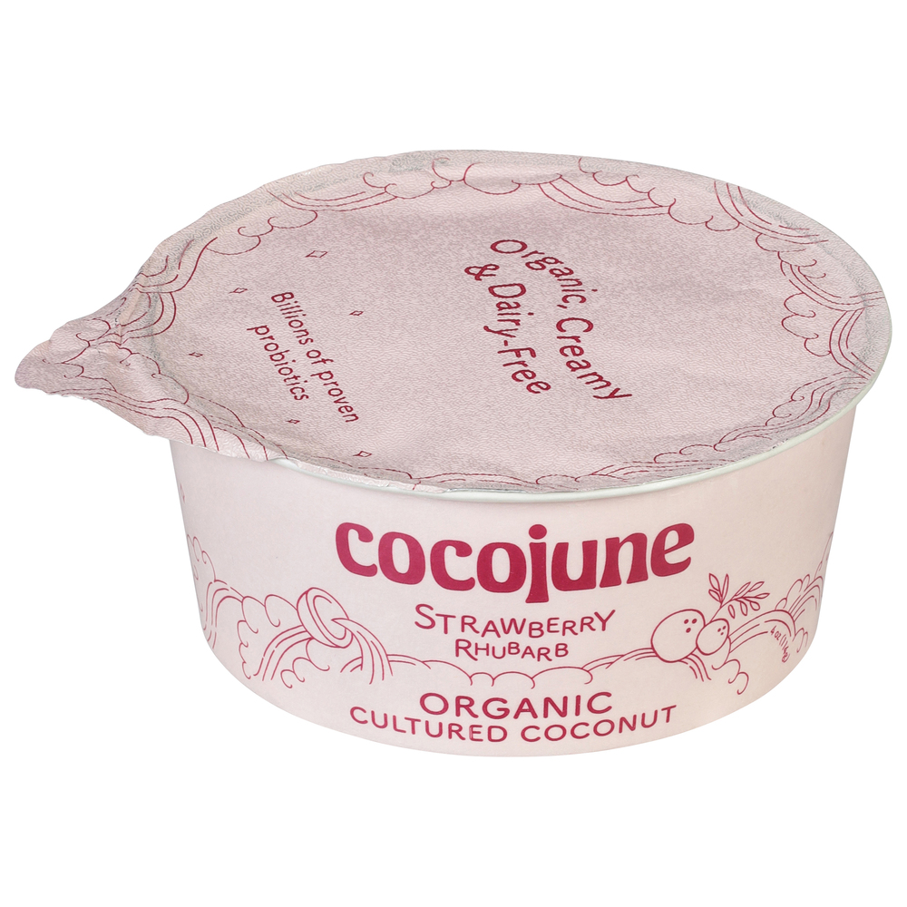 Cocojune Cultured Coconut, Organic, Strawberry Rhubarb