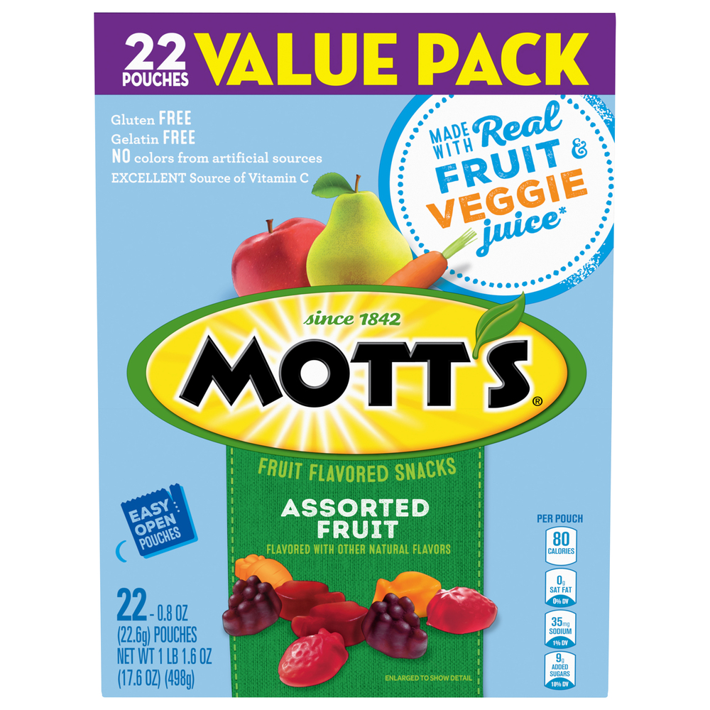 Mott's Fruit Flavored Snacks, Assorted Fruit, Value Pack
