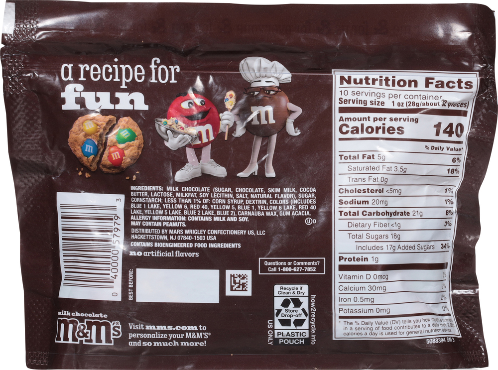 M&M's Milk Chocolate Chocolate Candies Sharing Size