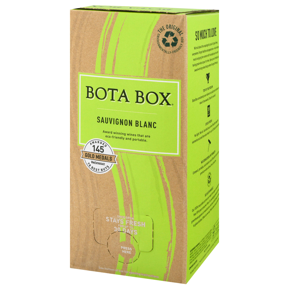 Bota Box Sauvignon Blanc White Wine, 3 LFrontRightElevated