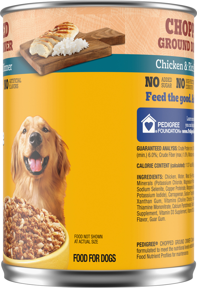 Pedigree Dog Food Chicken Rice Dinner Chopped Ground Dinner