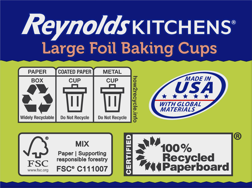Reynolds Kitchens Baking Cups, Foil, 2.5 InchPlanogramBack