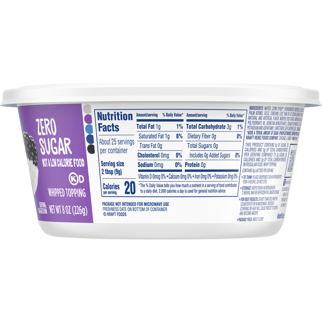 Cool Whip Sugar Free Whipped Topping, 8 oz