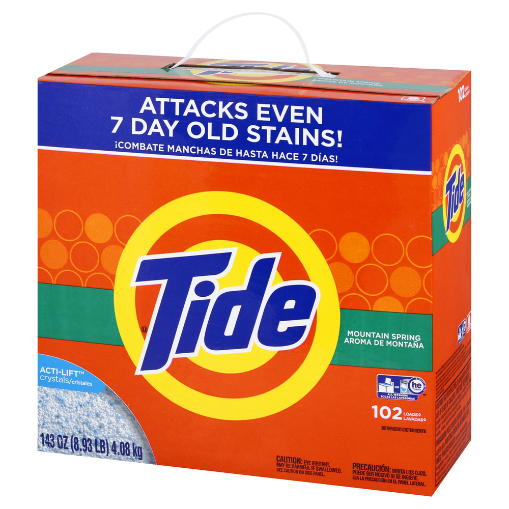 Tide Tide Powder Laundry Detergent, Mountain Spring, 113 loads, 143 oz