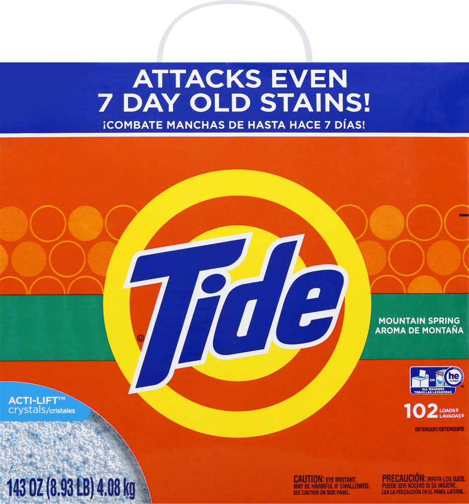 Tide Tide Powder Laundry Detergent, Mountain Spring, 113 loads, 143 oz