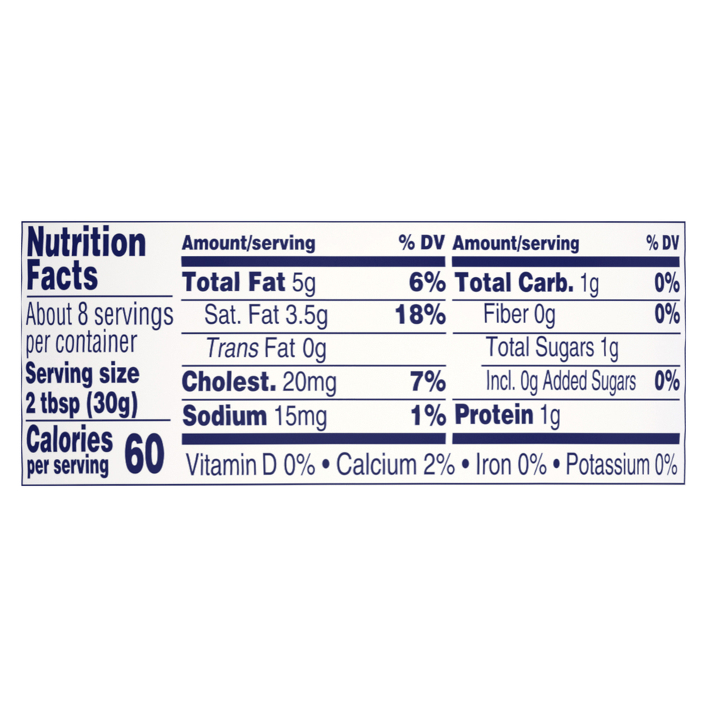Daisy Pure & Natural Sour Cream, Pure & NaturalNutritionFacts