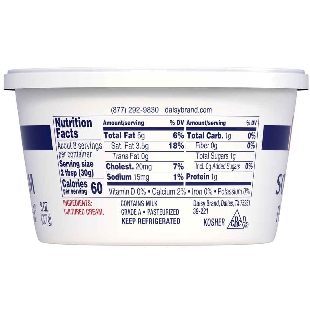 Daisy Pure & Natural Sour Cream, Pure & NaturalPlanogramBack