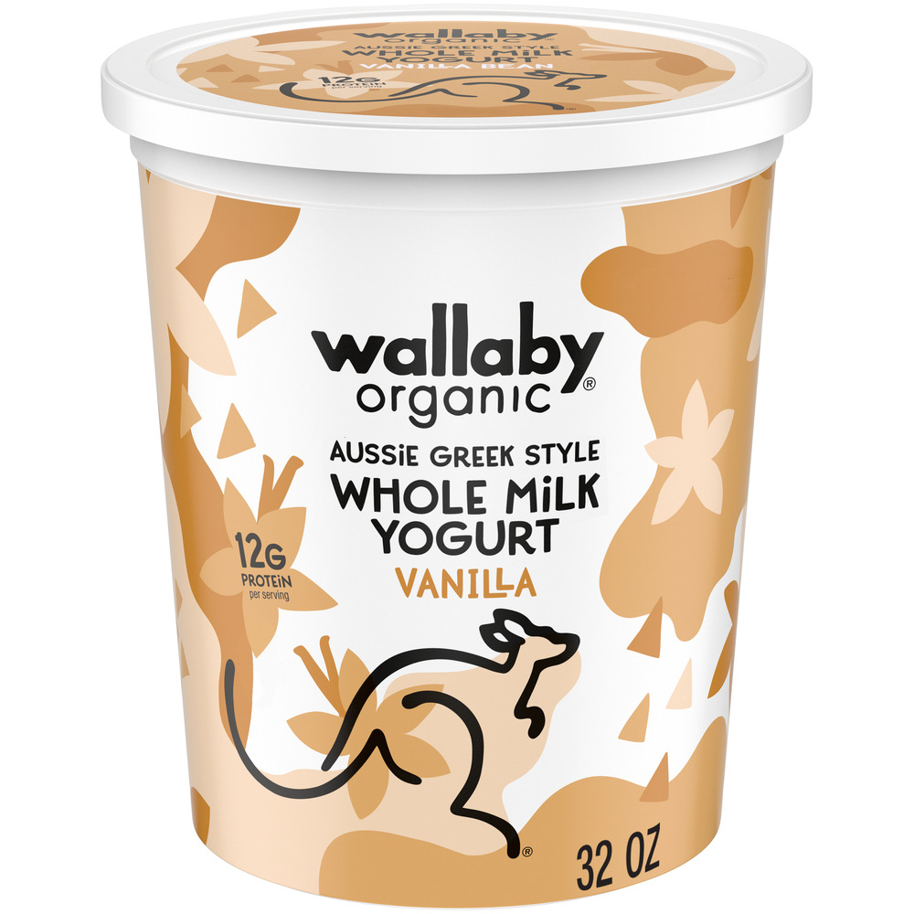 Wallaby Organic Yogurt, Vanilla Bean, Aussie Greek Style, Whole Milk