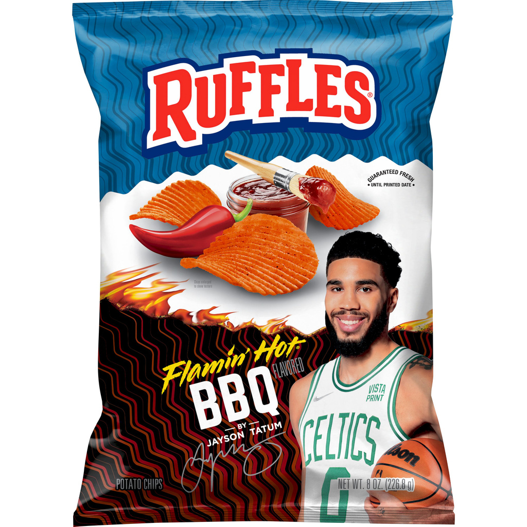 Ruffles Potato Chips, Flamin Hot BBQ Flavored-Hero