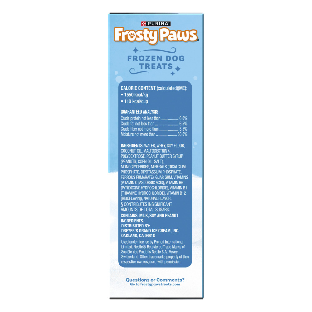 Frosty Paws Dog Treats Frozen Peanut Butter Flavor