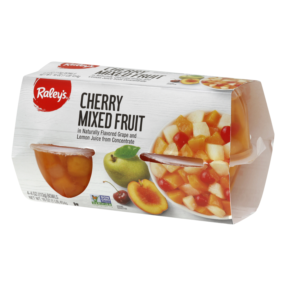 Raley's Cherry Mixed Fruit in Grape and Lemon JuiceFrontRightElevated