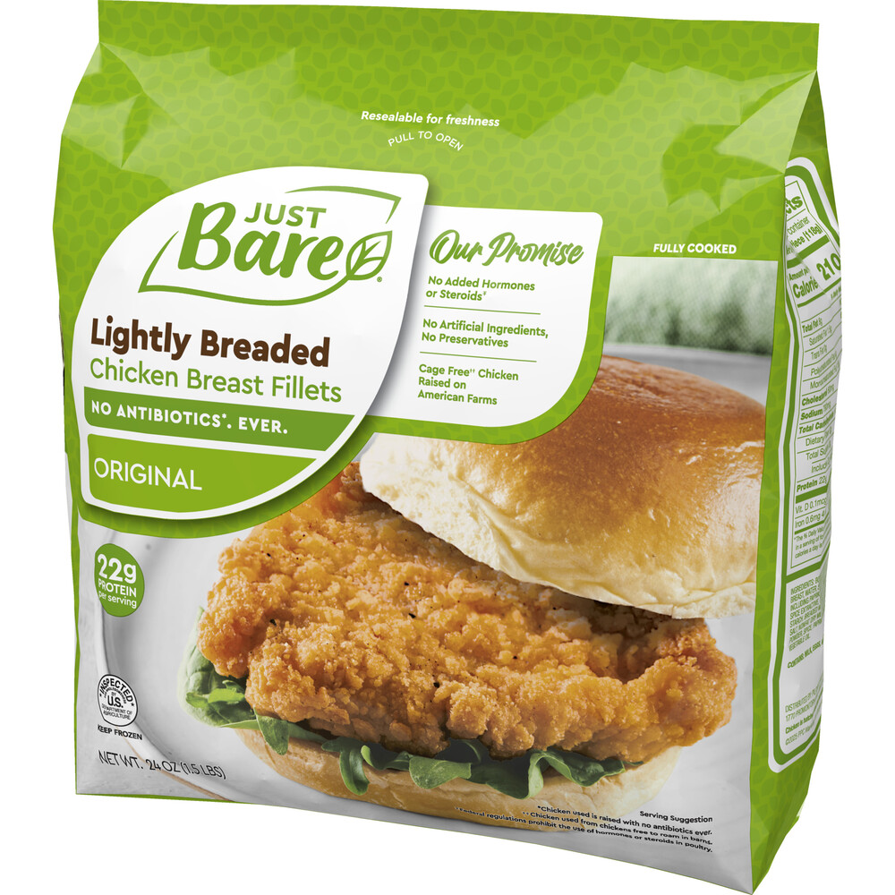 Just Bare Chicken Breast, Original Fillets, Lightly BreadedFrontRight