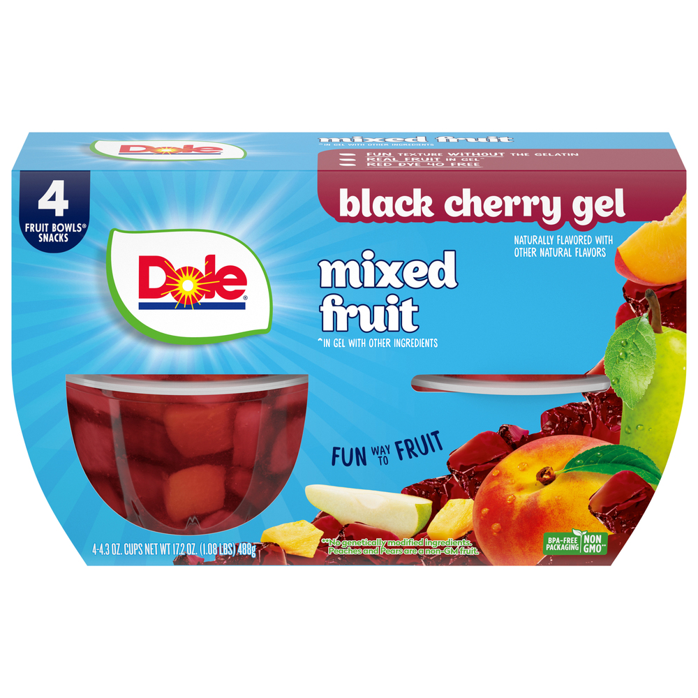 Dole Mixed Fruit, in Black Cherry Flavored Gel, GelMain