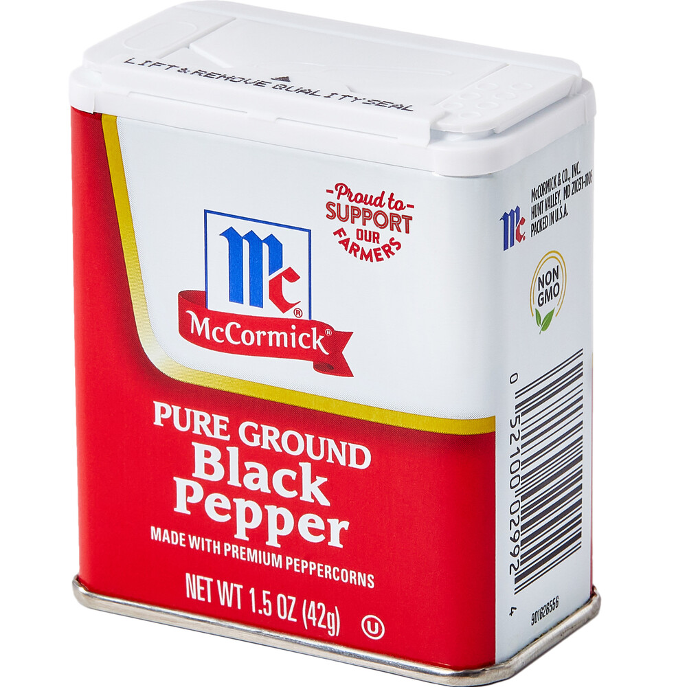 McCormick Pure Ground Black PepperFrontRightElevated