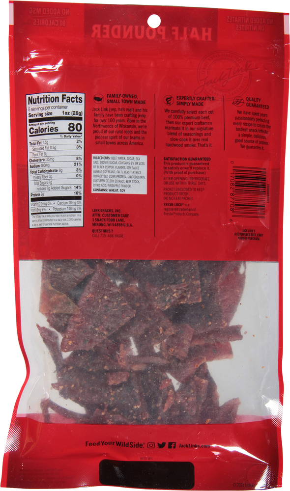 Jack Link's Half Pounder Peppered Beef Jerky