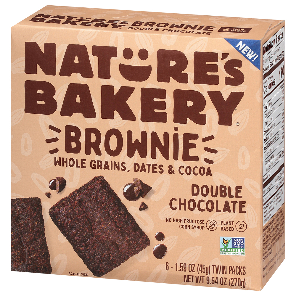 Nature's Bakery Brownie, Double ChocolateFrontRightElevated