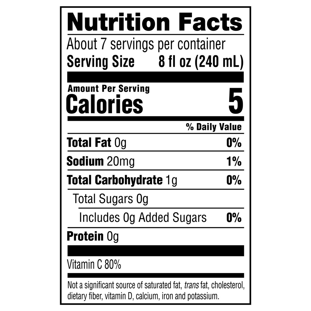 Minute Maid Fruit Drink Mango Passion Zero Sugar Nutrition Facts